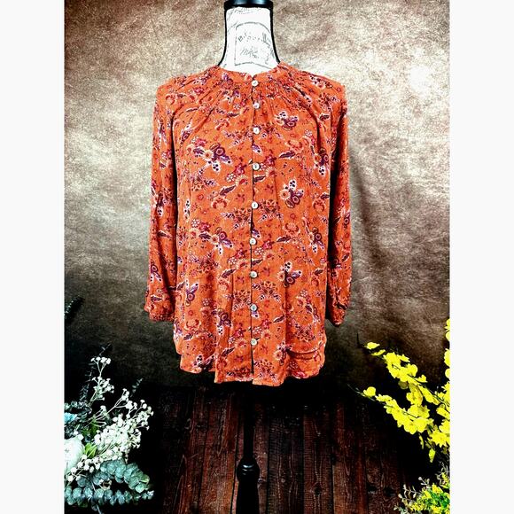 Mason & Belle Button & Loop Closure Tunic Rustic Floral size S - Picture 4 of 10